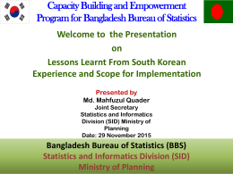 South Korea: An Overview - Bangladesh Bureau of Statistics