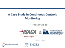 Continuous Controls Monitoring - The Institute of Internal Auditors