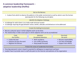 Seven principles in adaptive leadership