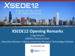 XSEDE12 Opening Remarks