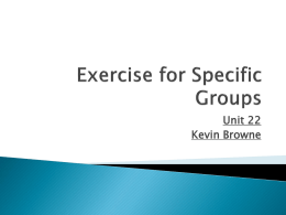 Exercise for Specific Groups