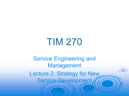 Lecture 2 - Strategy in Services