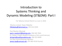 An Introduction to Systems Thinking and Dynamic Modeling