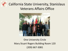 NSO Slideshow - California State University Stanislaus