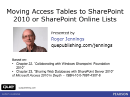 Why Use SharePoint With Access?