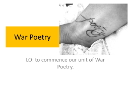 War Poetry - Miss Irwin