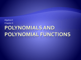 06 Polynomials and Polynomial functions