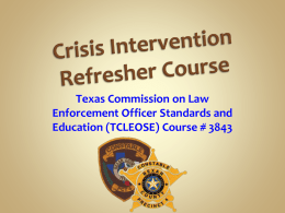 Crisis Intervention Refresher Course