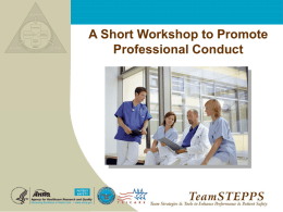 Professional Conduct Workshop