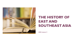 The history of east and southeast asia
