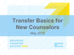 Transfer Basics for New Counselors