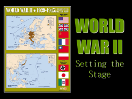 WWII Setting the Stage