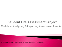 Analyzing and Reporting Assessment Results