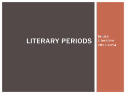 Literary Periods Timeline - Stjohns