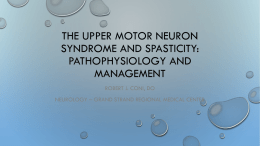 The upper motor neuron syndrome and spasticity: Pathophysiology