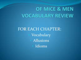 Of Mice and Men vocabulary Power Point