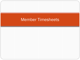 Member Timesheets