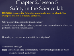 Safety in the Science lab