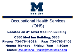 Occupational Health Services OHS