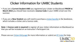 Clicker Information for UMBC Students