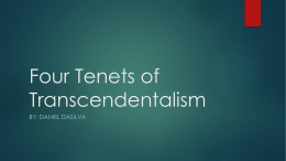 Four Tenets of Transcendentalism