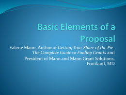 Identifying and Managing Grants (Presentation A, Valerie Mann)