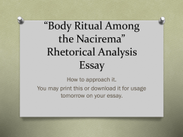 *Body Ritual Among the Nacirema* Rhetorical Analysis Essay