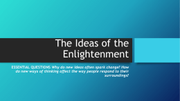 The Ideas of the Enlightenment - Mater Academy Lakes High School