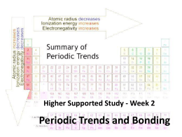Periodic Trends and Bonding