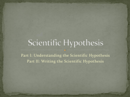 Scientific Hypothesis