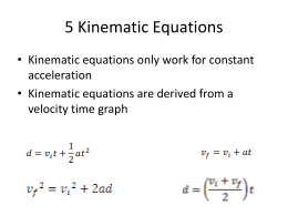 5 Kinematic Equations