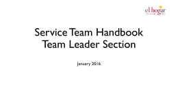 Service Team Handbook Team Leader Section