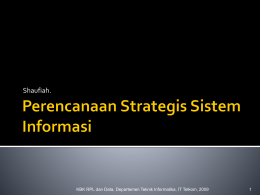 1 Perencanaan Strategis Sistem Informasi
