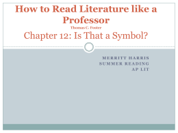 How to Read Literature like a Professor Chapter 12: Is That a Symbol?