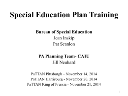 The Special Education Plan - Comprehensive Planning Wiki