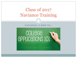 Naviance College Application Process