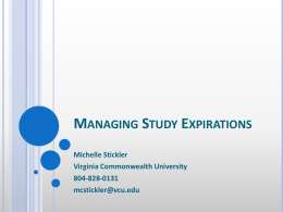 When a study expires… - University of Virginia
