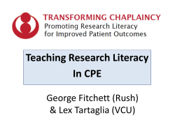 Elements of a Curriculum - Transforming Chaplaincy