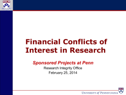 Sponsored Projects - University of Pennsylvania
