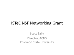 ISTeC NSF Networking Grant - Colorado State University