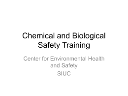 Chemical and Biological Safety Training - SIU
