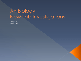 AP Biology: New Lab Investigations