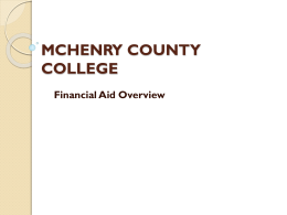 MCHENRY COUNTY COLLEGE Financial Aid Overview