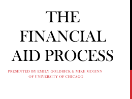Financial Aid Night Presentation December 9, 201