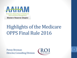 Medicare OPPS Final Rule 2016