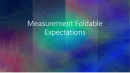 Measurement Foldable Expectations
