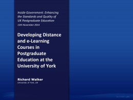 Developing Distance and e-Learning Courses in