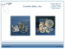 Coastline Optics, Inc. Coastline Optics, Inc. 906 Via