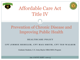 Affordable Care Act Title IV - Maxwell Smith Army