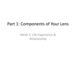 Part 1: Components of Your Lens